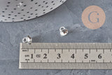 Bélière pendentif coupelle en acier 201 inoxydable argenté 6mm, x5 (G11170)