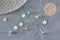 Round 304 Stainless Steel Ear Studs, Silver Plated 925 Textured 12mm, Pair (G11189)