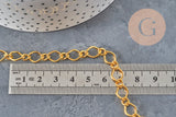 Cadena fantasía hierro dorado 7x10mm, x1 metro VÁLIDO