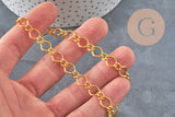 Cadena fantasía hierro dorado 7x10mm, x1 metro VÁLIDO