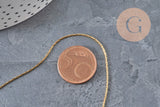 Adjustable snake chain necklace, 304 stainless steel, gold IP, 0.8mm/51cm, x1 VALID
