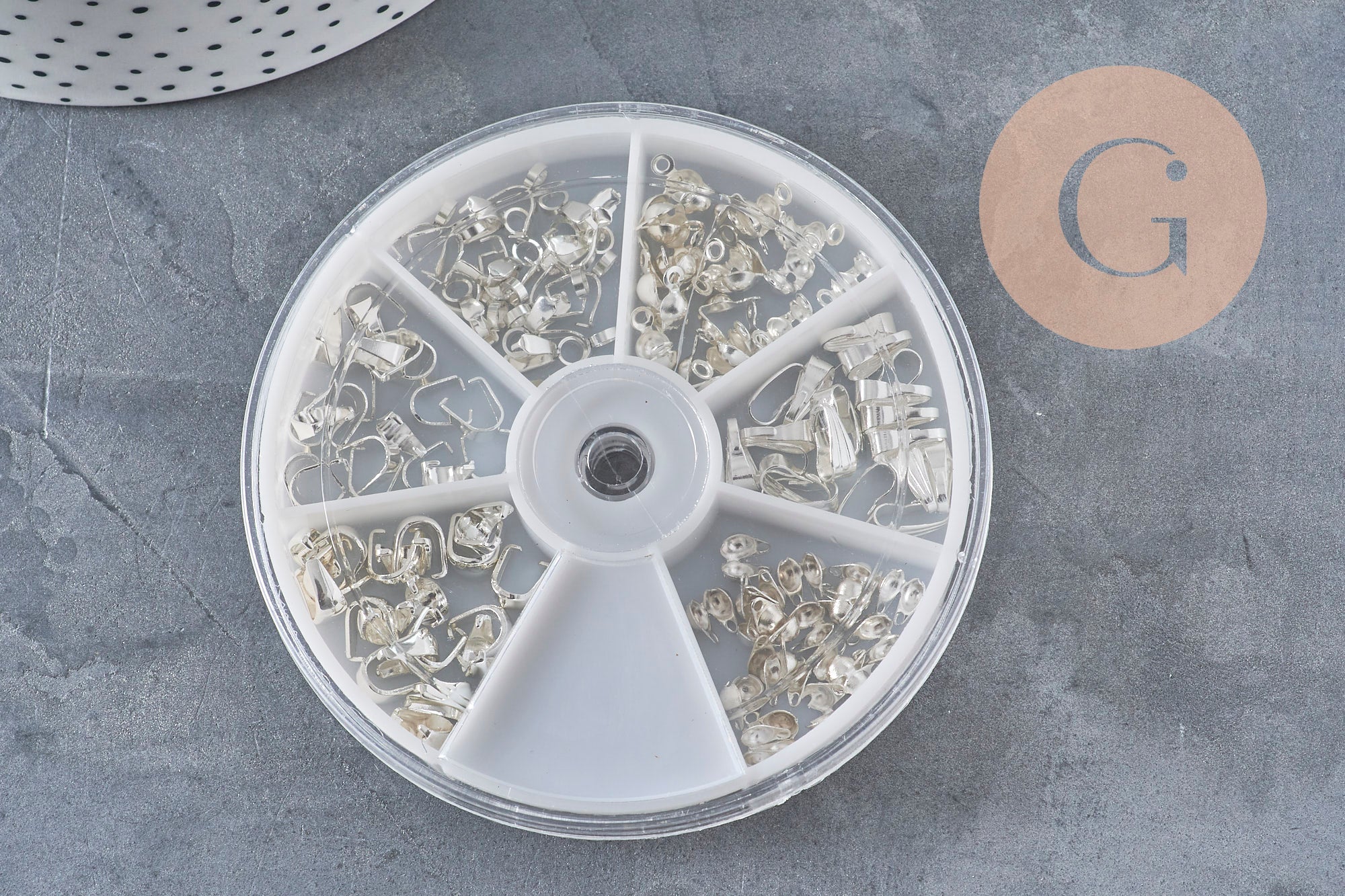 Packs of 120 304 stainless steel silver-plated bails and findings, x1 VALID