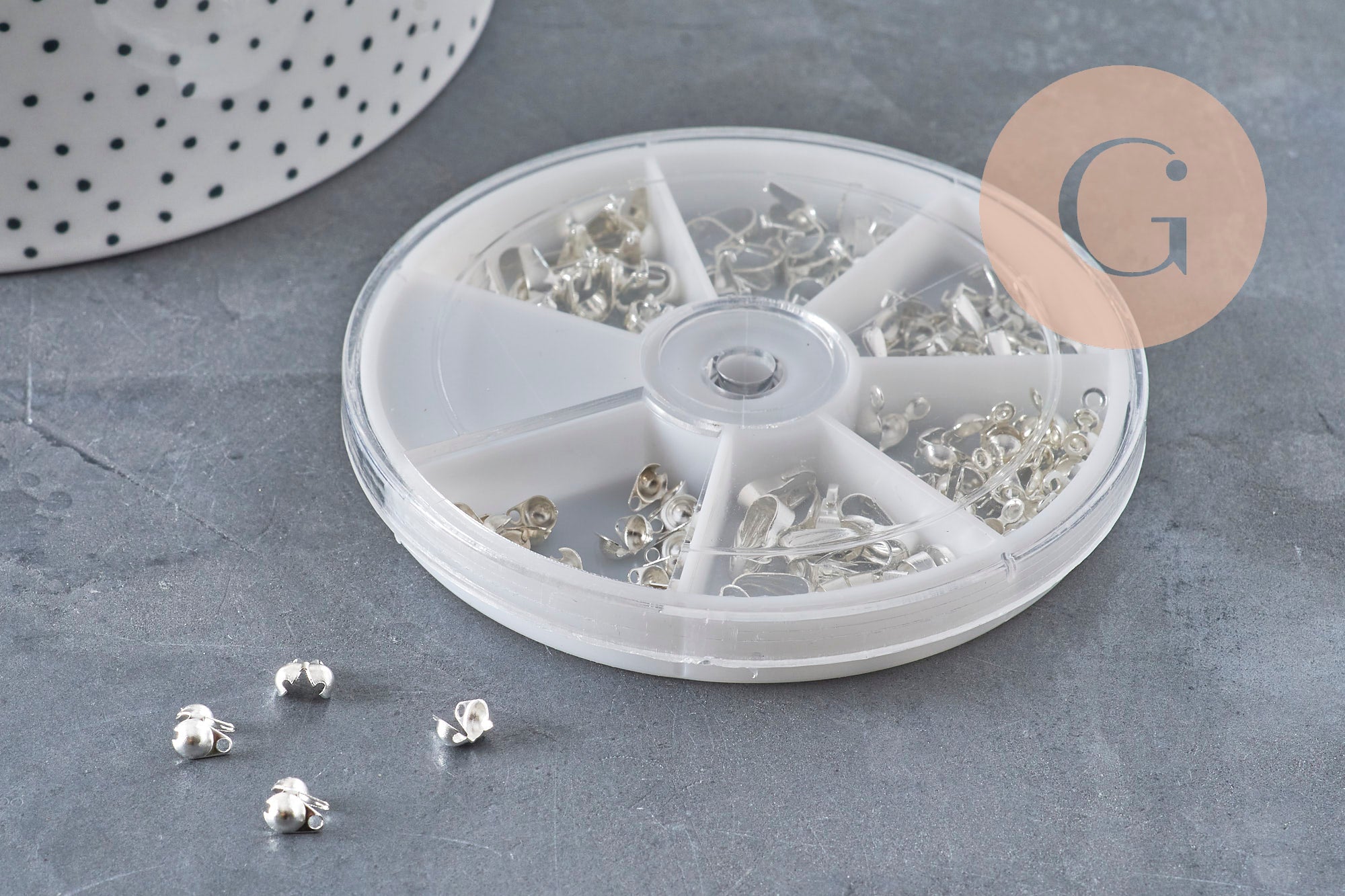 Packs of 120 304 stainless steel silver-plated bails and findings, x1 VALID