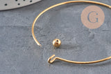 Smooth bangle bracelet with gold-plated 304 stainless steel ball 62mm, x1 VALID