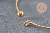 Smooth bangle bracelet with gold-plated 304 stainless steel ball 62mm, x1 VALID