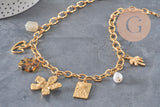 DIY Necklace Kit 304 Stainless Steel Charms Golden Chain, x1 VALID