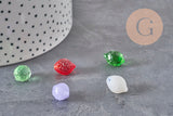 Glass Lemon Fruit Pendants 14mm, x5 VALID