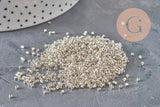 Miyuki Delica Cuentas 11/0 DB0035 - Plateado Galvanizado Metálico, x8g VÁLIDO