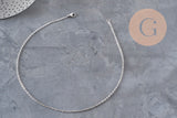 Collar cadena forzada acero inoxidable platino 2mm/37.8cm, x1 VÁLIDO