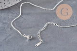 Collar cadena forzada acero inoxidable plateado 1.5mm/40cm, x1 VÁLIDO