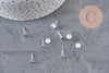 304 Stainless steel silver-plated 6mm stud earrings, x10 VALID