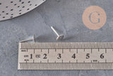 304 Stainless steel silver-plated 6mm stud earrings, x10 VALID