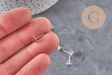 304 Stainless steel silver-plated 6mm stud earrings, x10 VALID