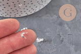 Tapa de nudo para cadena de bola de acero 304 plateado con agujero de 3.5mm, x10 VÁLIDO