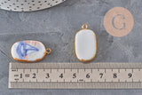Pendentif ovale céramique acier inoxydable doré PVD 16mm, x1 (G11304) VALIDE-Breloques et pendentifs-Gingerlily Perles