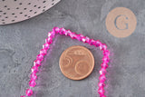 Perles toupies cristal à facette rose fuchsia irisé 4.5mm, x1 fil de 28cm-Perles-Gingerlily Perles