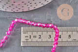 Perles toupies cristal à facette rose fuchsia irisé 4.5mm, x1 fil de 28cm-Perles-Gingerlily Perles