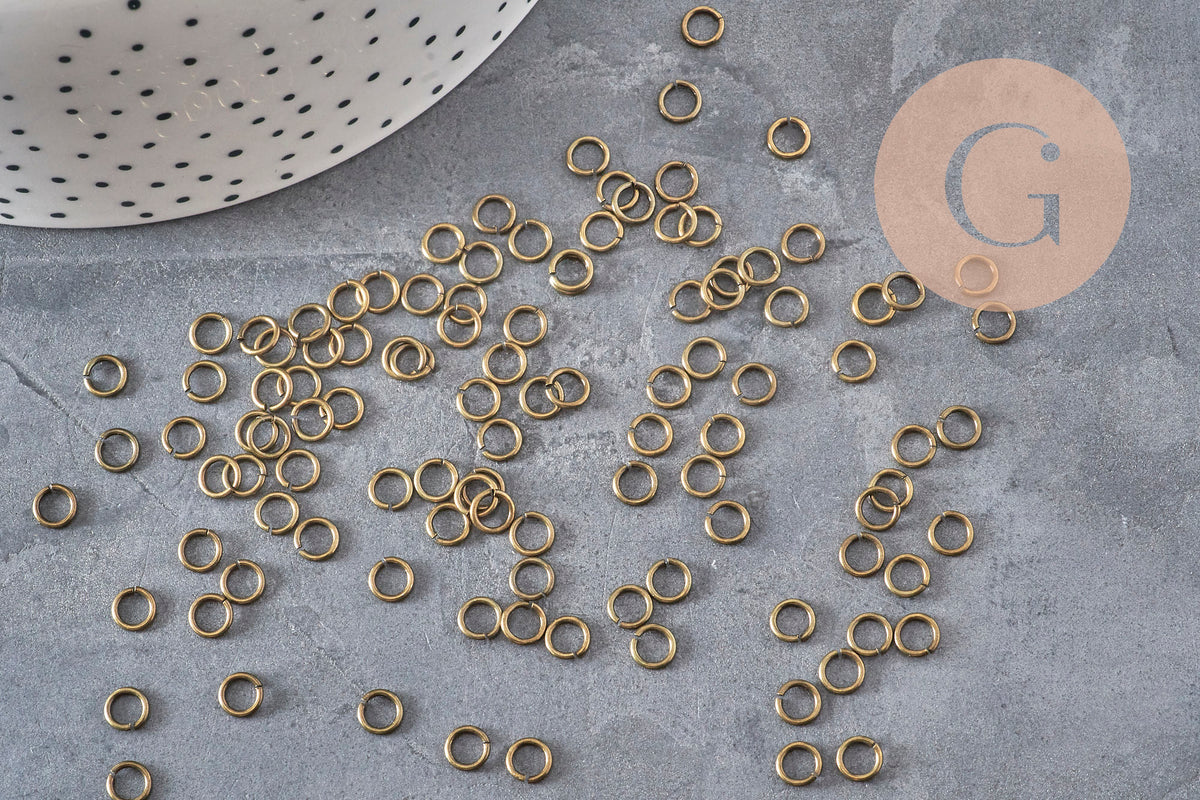 Anneaux de jonction laiton bronze 5mm/0.8mm, x5 grammes (G11353)
