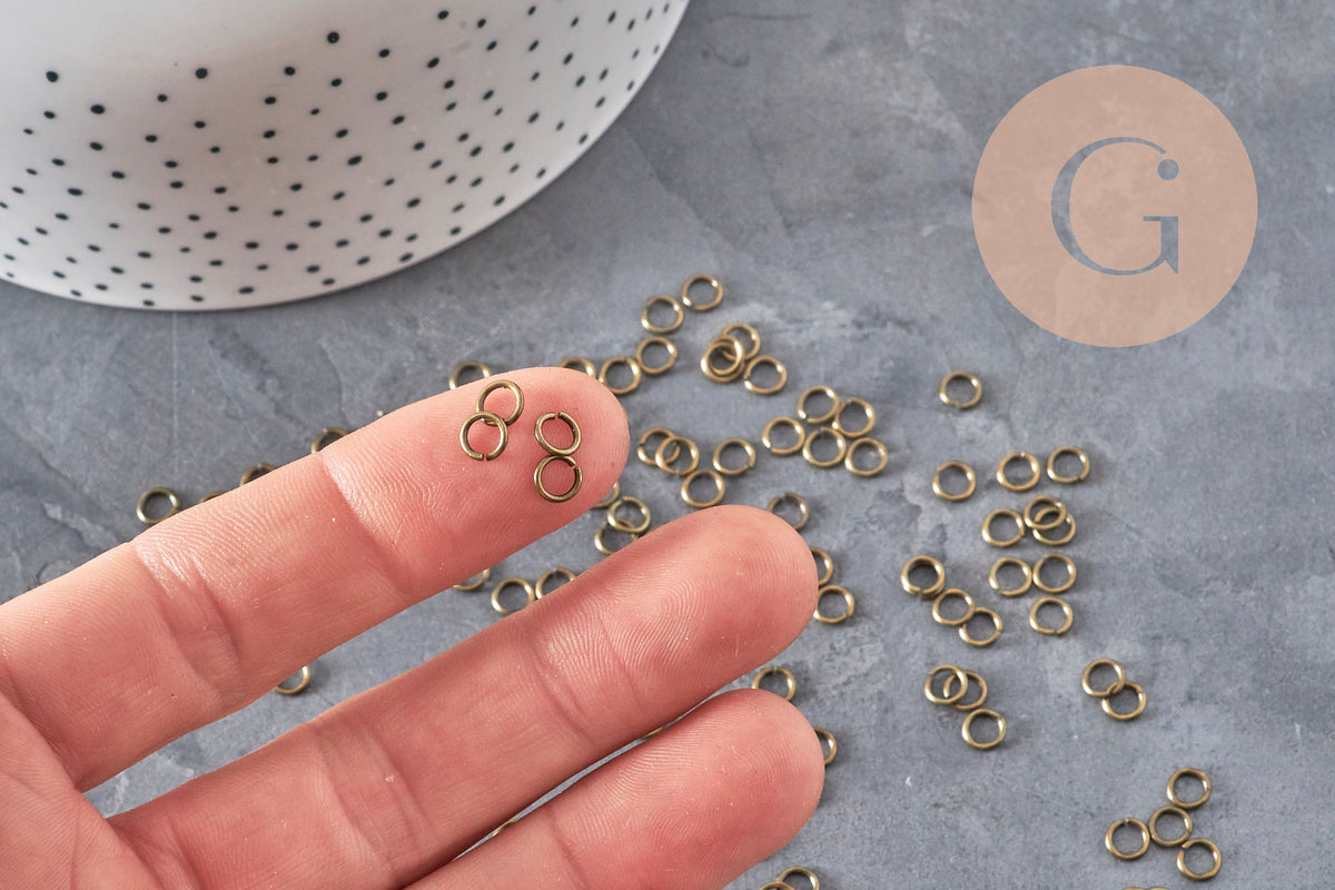 Anneaux de jonction laiton bronze 5mm/0.8mm, x5 grammes (G11353)