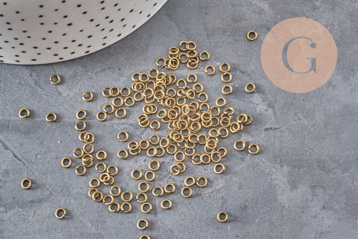 Anneaux de jonction laiton bronze 4mm/0.8mm, x5 grammes (G11354)