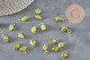 Breloque nuggets peridot naturel doré 12-14mm, x1 VALIDE-Breloques et pendentifs-Gingerlily Perles