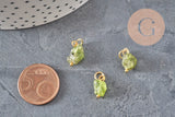 Breloque nuggets peridot naturel doré 12-14mm, x1 VALIDE-Breloques et pendentifs-Gingerlily Perles