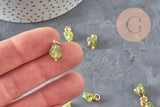 Breloque nuggets peridot naturel doré 12-14mm, x1 VALIDE-Breloques et pendentifs-Gingerlily Perles