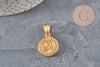 Pendentif médaille triskel acier 304 inoxydable doré IP 22.5mm, x1 (G11359)