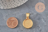 Pendentif médaille triskel acier 304 inoxydable doré IP 22.5mm, x1 (G11359)