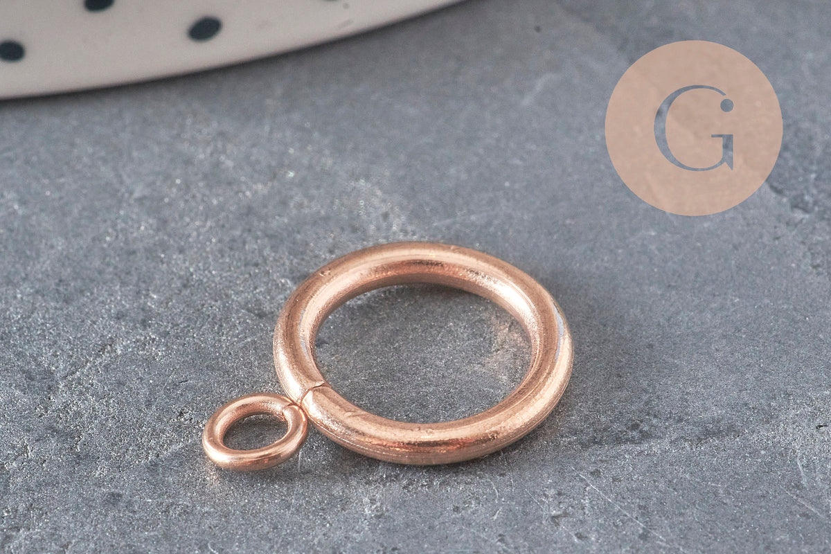 Fermoir boucle OT acier 304 inoxydable IP or rose 19mm, x1 (G11351)