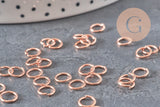 Anneaux de jonction acier IP 304 inoxydable or rose 6x0.8mm, x50-Anneaux-Gingerlily Perles