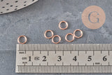 Anneaux de jonction acier IP 304 inoxydable or rose 6x0.8mm, x50-Anneaux-Gingerlily Perles