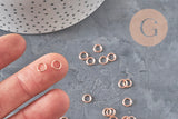 Anneaux de jonction acier IP 304 inoxydable or rose 6x0.8mm, x50-Anneaux-Gingerlily Perles