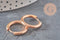Interchangeable 316 stainless steel rose gold IP hoop earrings 20mm, pair (G11362)