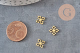 Pendentif croix acier 304 doré inoxydable 10mm, x1 (G11361)