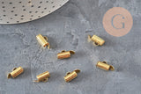Embouts à glisser chaine boule cordon laiton brut 9mm, x10 (G11357)