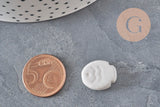 Perle poisson céramique blanche 17mm, x5 (G11338)