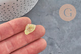 Breloque pépite quartz naturel coloré acier 304 inoxydable doré 15mm, x1 (G11368)