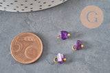 Breloque nuggets nacre naturelle multicolore laiton doré 8-9mm, x5 VALIDE-Breloques et pendentifs-Gingerlily Perles
