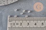Perles rondes intercalaire acier 304 inoxydable argenté 3mm, x10 (G11349)