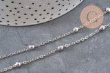 Chaine satellite acier 304 inoxydable platine4mm, x1 mètre (G11336)