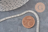 Chaine maille Herringbone acier 304 inoxydable platine 4mm, x1 mètre (G11335)