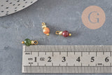 Breloque ronde Jade teinté laiton doré 11.5mm, x1 (G11365)