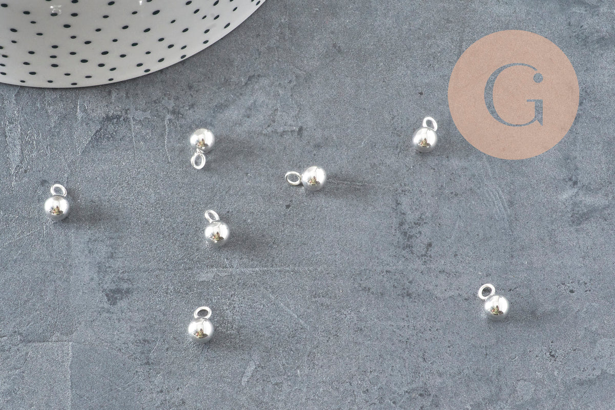 Goutte de finition acier inoxydable argenté 10x6mm, x10 VALIDE-Breloques et pendentifs-Gingerlily Perles