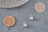 Goutte de finition acier inoxydable argenté 10x6mm, x10 VALIDE-Breloques et pendentifs-Gingerlily Perles