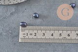Perle naturelle eau douce ovale noire semi-percée 6-7mm, x1 VALIDE-Perles-Gingerlily Perles