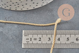 Cordon satiné torsadé beige 2mm, x1 mètre (G11396)-Cordons pour bijoux et perles-Gingerlily Perles
