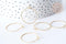 Anneau Créole striée acier 316 IP doré inoxydable piqués 29mm, création boucles d'oreille, x10 (G8011)