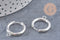 Anneaux créoles +anneau en acier 201-316 inoxydable argenté 22mm, La paire (G10857)