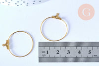 Anneaux créoles dorés 30x25mm, boucles oreilles, x10 (G6787)